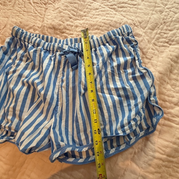 Lake Pajamas Sleep Shorts Light Blue and White Striped XL Cotton Women - Picture 6 of 8